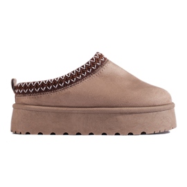 Shelovetin tummanbeiget mokkanahkaiset tossut paksuilla pohjalla