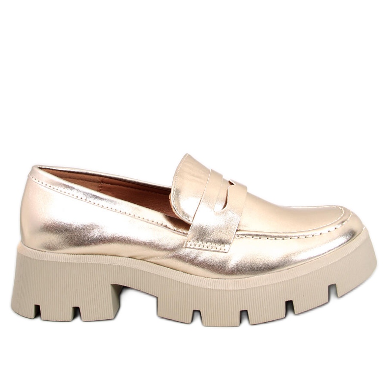 Metalliset loaferit Quant Gold -alustalla kultainen