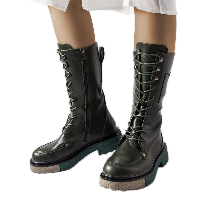 Nebida vihreät korkeat saappaat