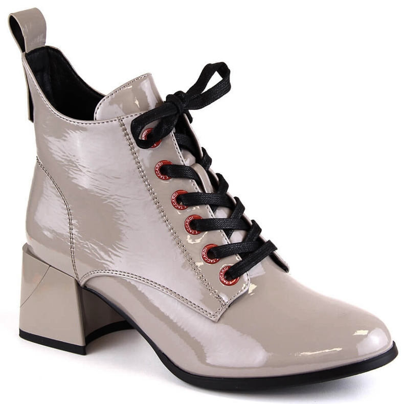 Lakatut ruskeat naisten saappaat D&amp;A S.Barski Premium Collection MR870-66 beige