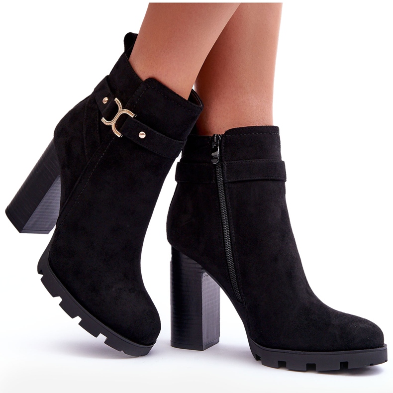 FB2 Mokkasaappaat Korkeakorkoisella Musta Liani