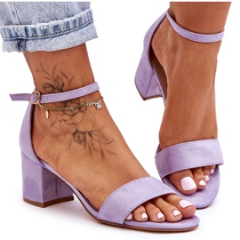 Honeymoon Purple Suede Classic matalakorkoiset sandaalit violetti