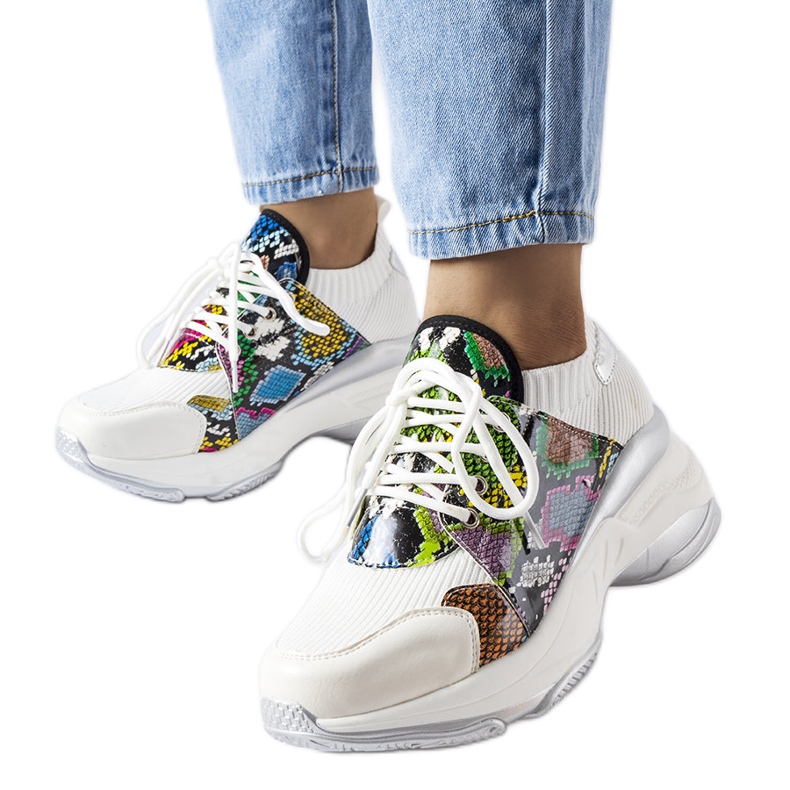 Filiberton valkoiset tennarit, joissa on eläinaksentti valkoinen