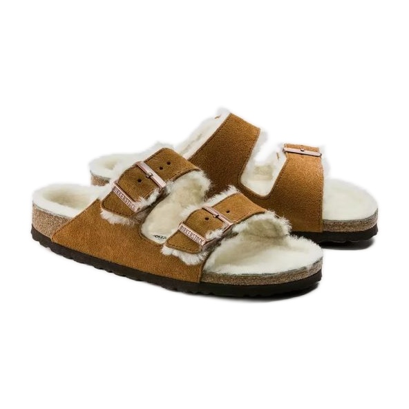 Birkenstock Arizona Shearling Mink W 1001135 varvastossut ruskea