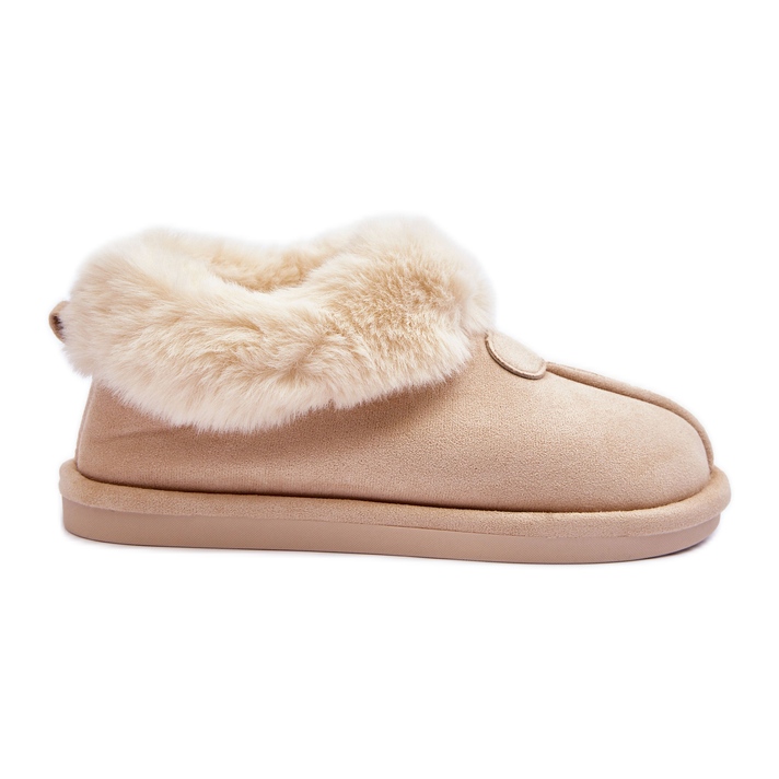 FB3 Naisten tossut turkisella, vaalea beige lanoze