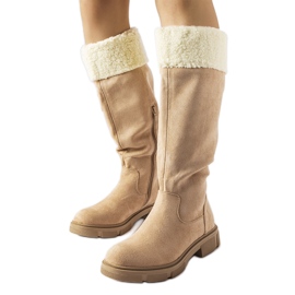 Beiget eko-mokkanahka Erin saappaat