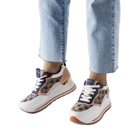 Inna Valkoiset ja vaaleanpunaiset Rouxi wedge -lenkkarit valkoinen