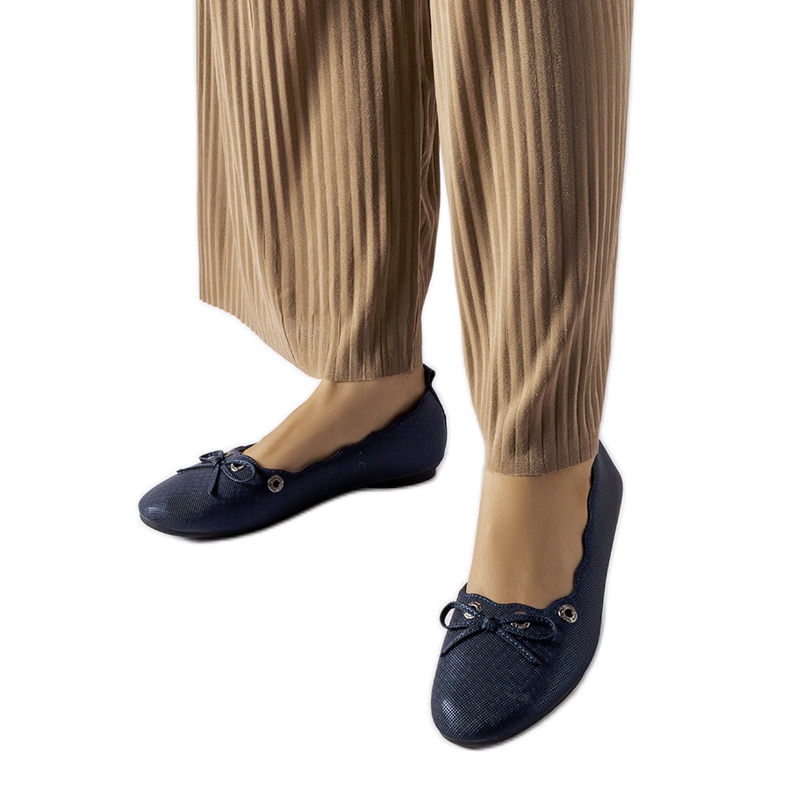 Tummansiniset Toft-ballerinat sininen