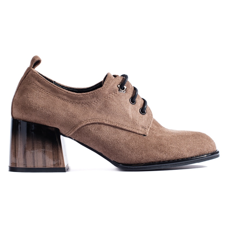 Shelovet mokkanahka tummanbeiget korkokengät