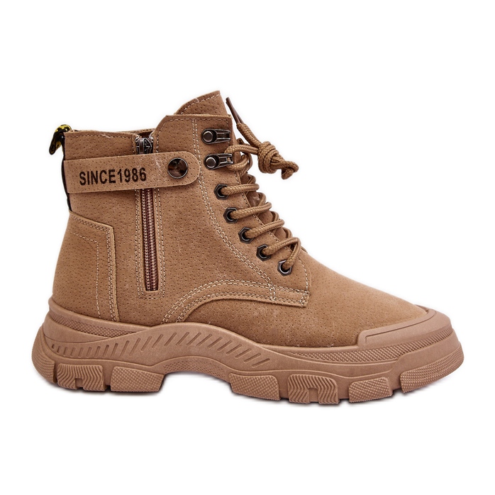 Eristetty mokkanahka naisten nilkkurit beige Jailina