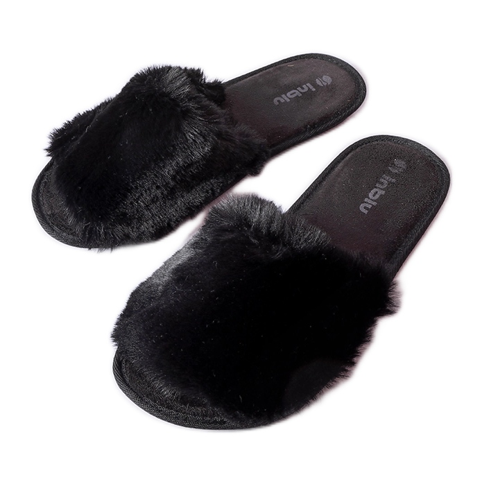 Inblu Giacomo mustat tossut turkisella