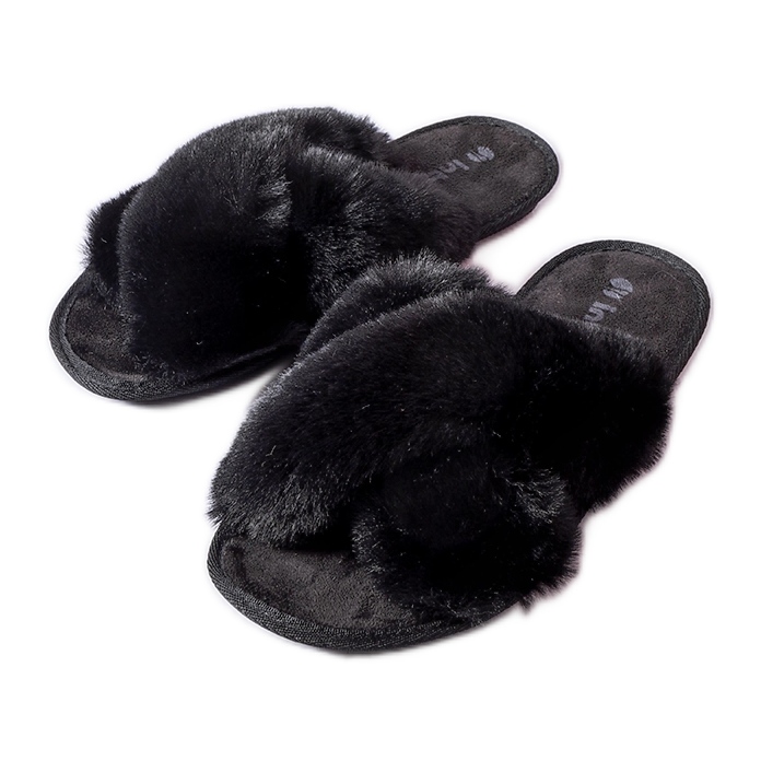 Inblu Mustat tossut Moranon turkisella