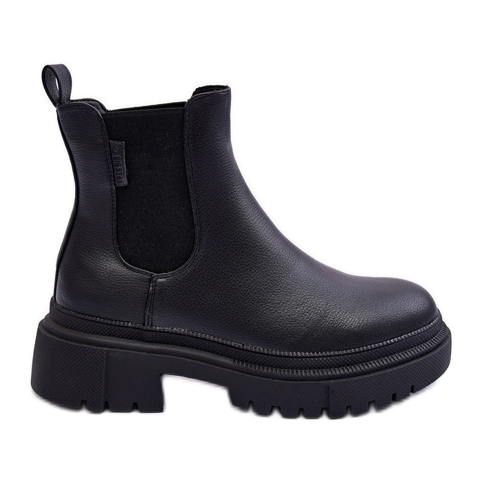 Nahkasaappaat eristetyt Chelsea Boots Big Star MM274619 musta