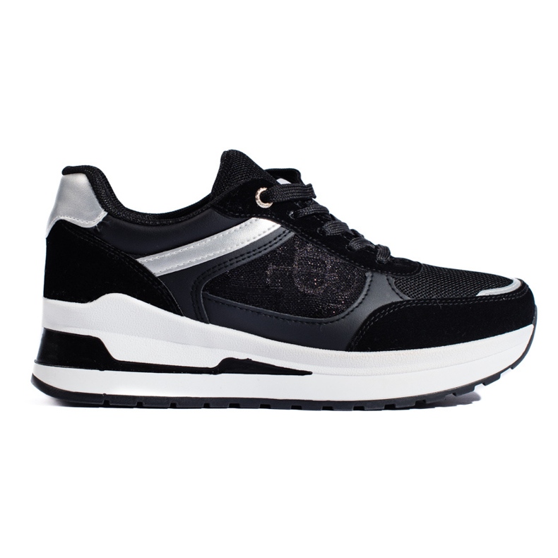 Mustat naisten tennarit, joissa valkoinen Shelovet-sisäosa