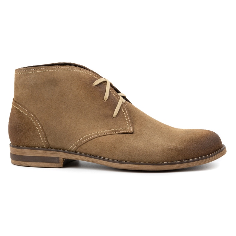 Kampol Miesten saappaat, eristetty mokkanahka 102KAM, beige