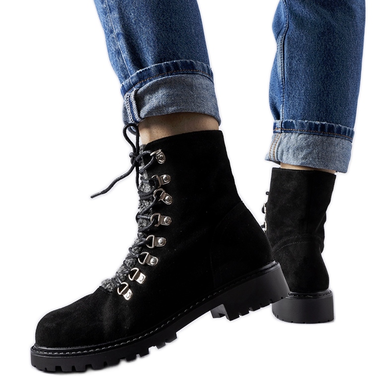 Hayed mustat eko-mokkanahka nilkkurit