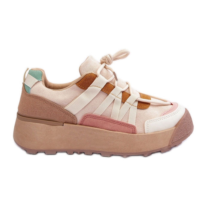 PS1 Naisten mokkanahkaiset urheilukengät Beigellä alustalla Rohan