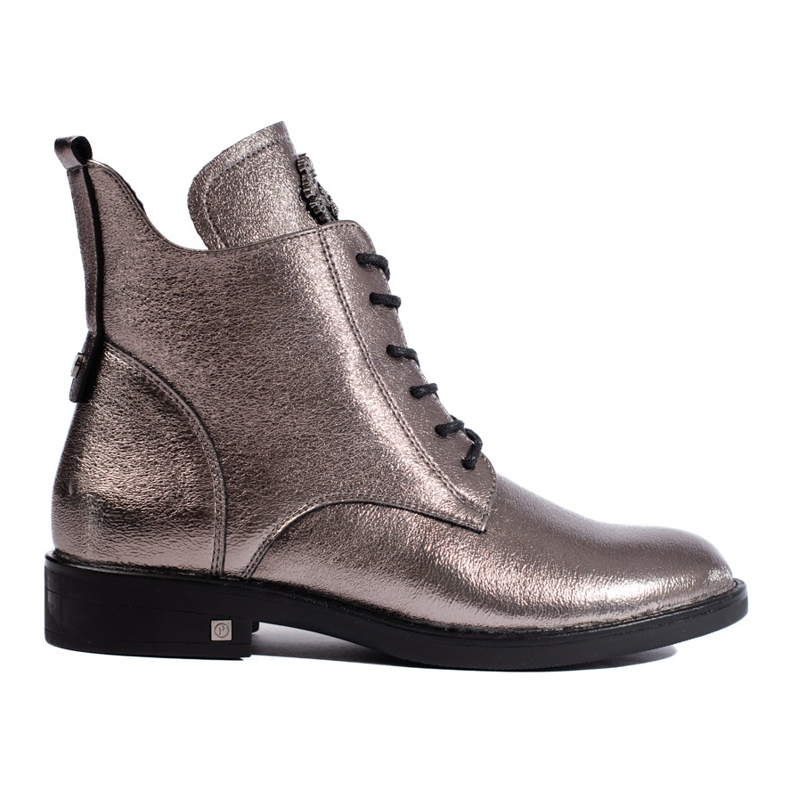 W. Potocki Potocki hopeiset tasaiset saappaat ruskea