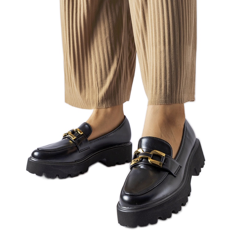 Inna Mustat naisten housut, joissa on Piazzo-solki