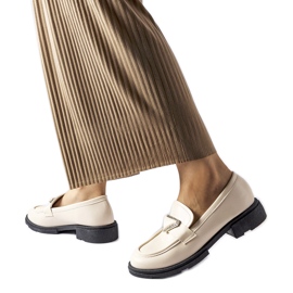 Beige mokkasiinit koristeltu Marsilius strassit