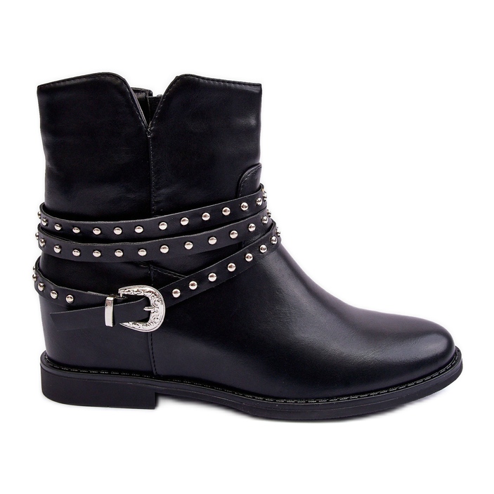 Adkranan mustat nahkaiset naisten tasaiset saappaat