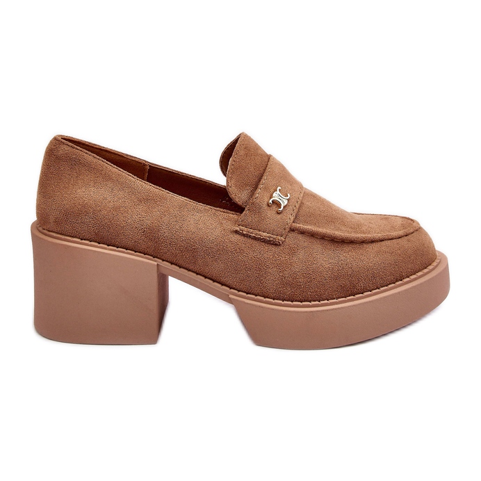 PS1 Naisten mokkanahkaiset korkokengät, tumma beige, Afnira