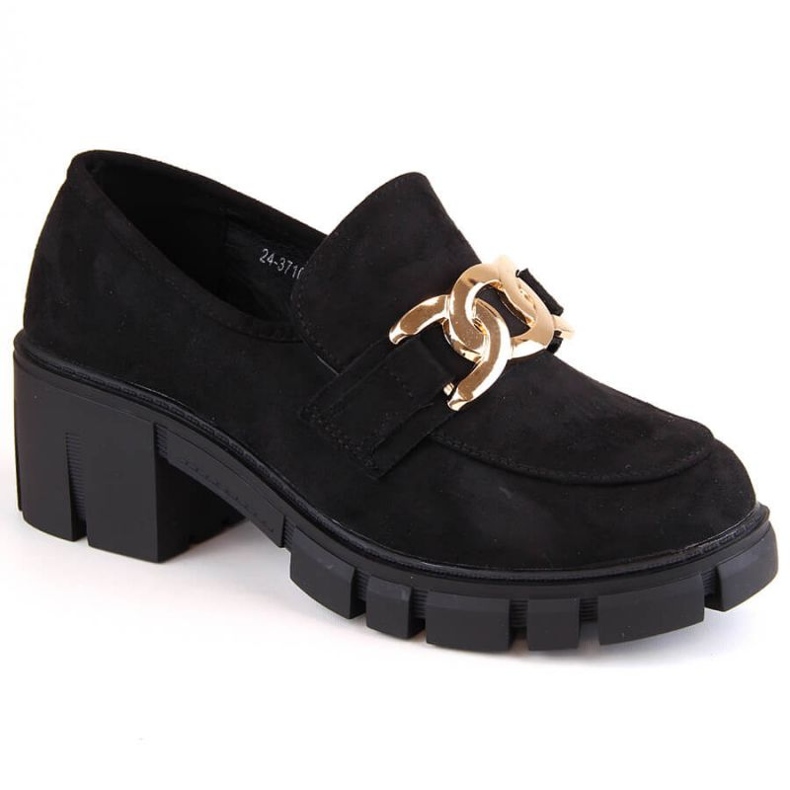 Vinceza W JAN250 mokkanahkaiset korkeakorkoiset mokasiinikengät, mustat