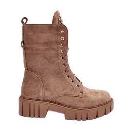 PS1 Mokkanahkaiset Worker-nilkkurit koruilla, tumma beige Marx