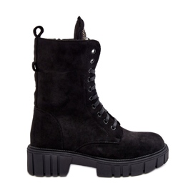 Mokkanahkaiset Worker-nilkkurit, joissa on koruja, musta Marx