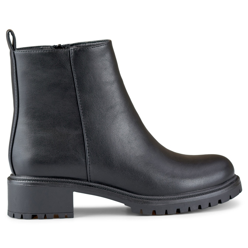 Klassiset mustat naisten nilkkurit eko-nahasta