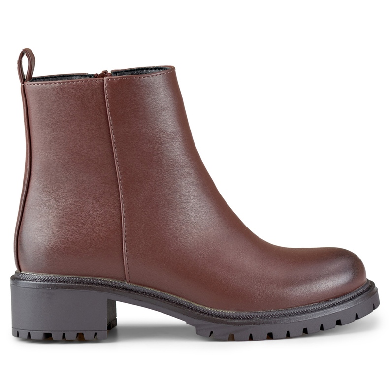 Klassiset ruskeat naisten nilkkurit eko-nahasta