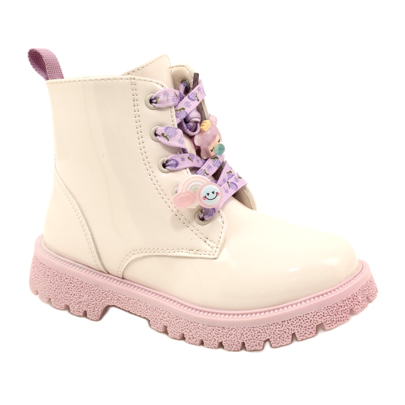 Lakatut saappaat koristeellisilla kalvosinnapeilla Miss 23DZ23-6582 beige