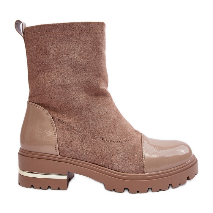 PS1 Nahka Classic Flat Boots Beige Shendete