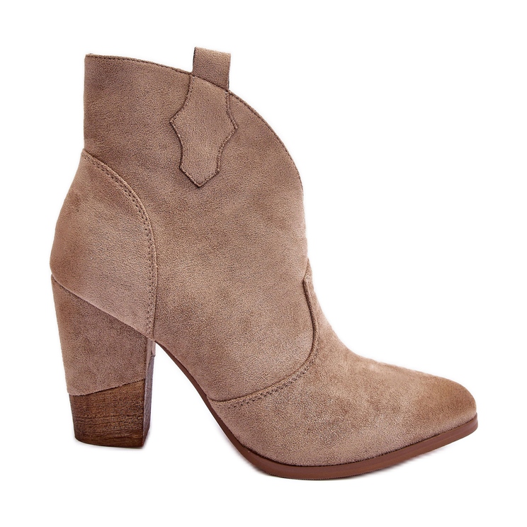 PS1 Beige Tanner Suede Cowboy Boots On A Korkokenkiä