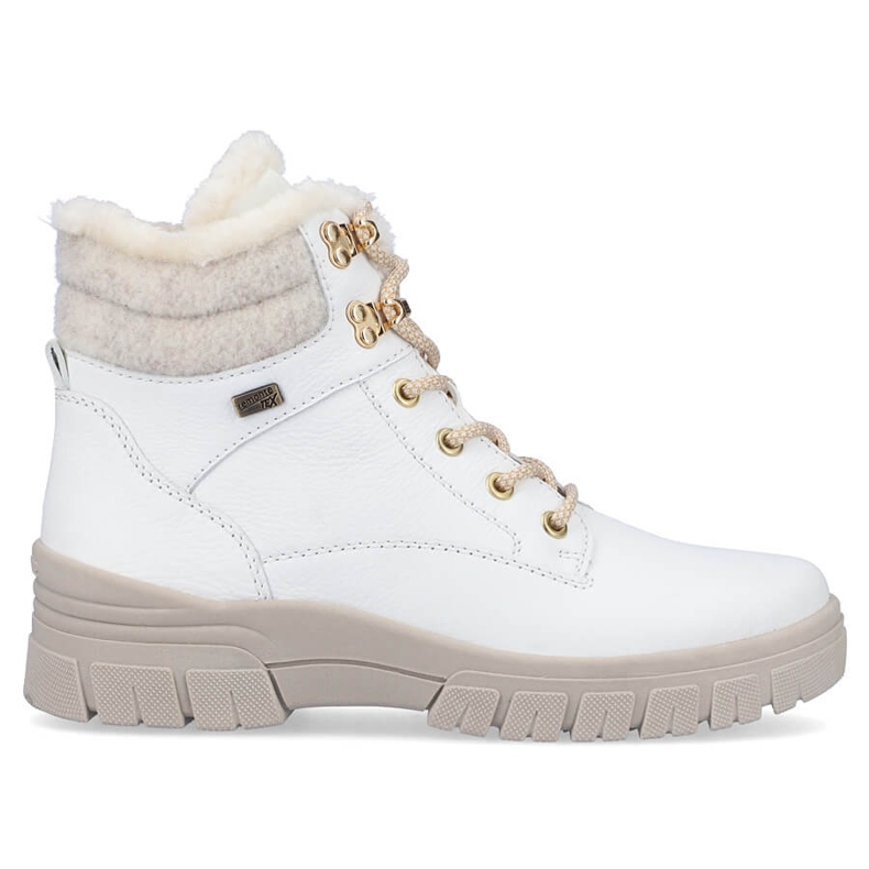 Nahkaiset vedenpitävät naisten nilkkurit, villaeristetyt, valkoinen Remonte D0E71-80