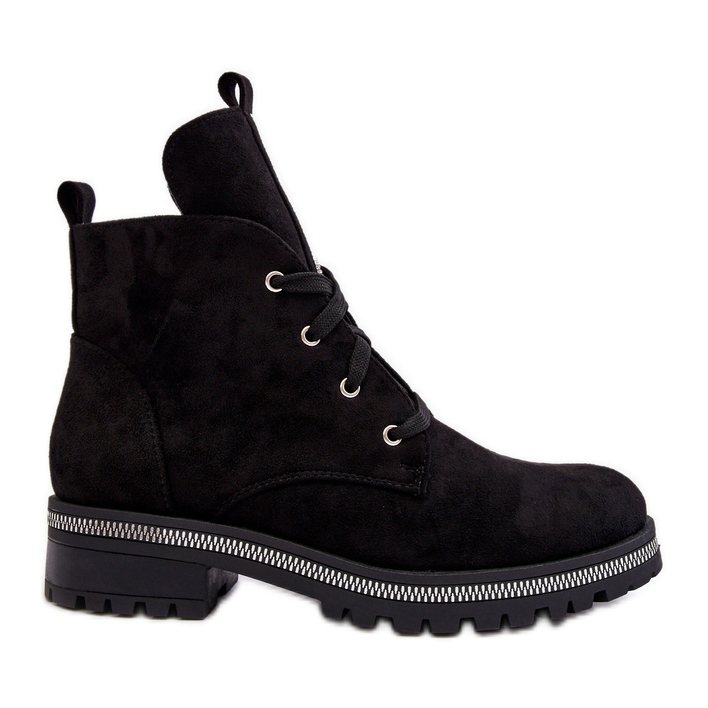 PS1 Naisten mokkanahkaiset nilkkurit, joissa on musta Plesca-koriste