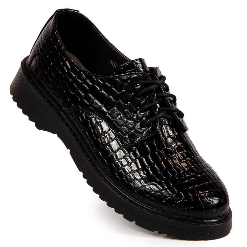 Naisten lakatut oxfordkengät, mustat, T.Sokolski J23-324