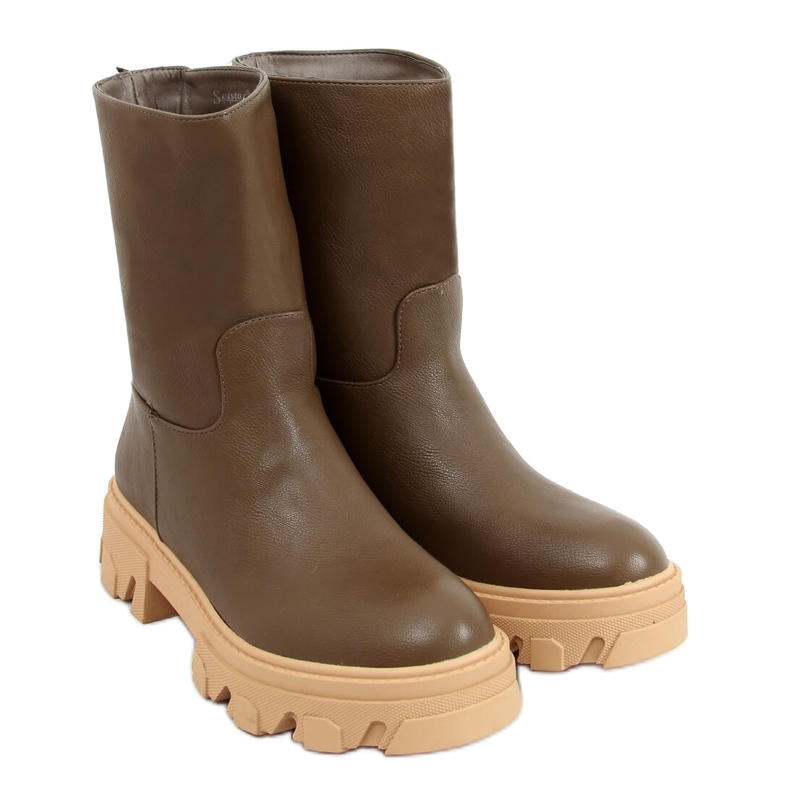 Saappaat, joissa yksinkertainen Jowita Green -päällinen vihreä