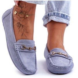 Naisten klassiset mokkanahkahousut, sininen Corinell