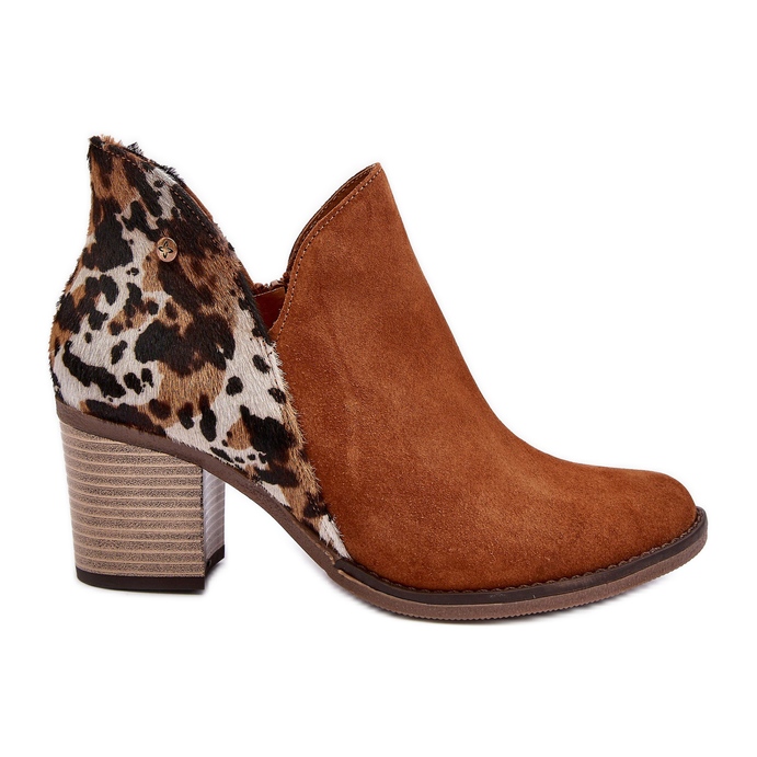 Naisten nahkaiset nilkkurit Maciejka Brown 04492-98 ruskea