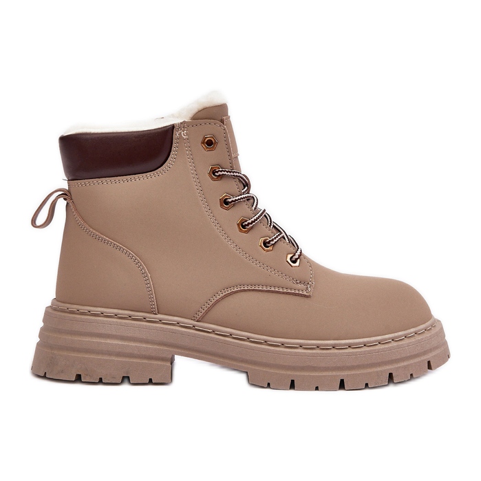 Naisten turkiseristeiset trapperit, tumma beige Fenan