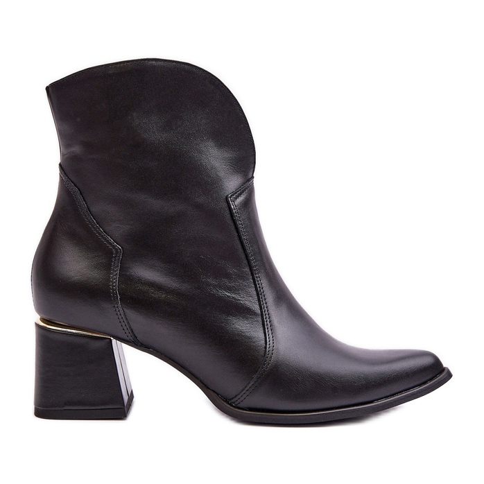 Lewski Shoes Naisten nahkaiset Cowboy-saappaat korkeakorkoisella mustalla Lewski 3166/B/2