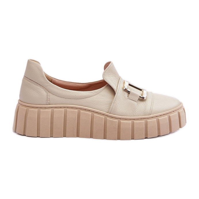 Lewski Shoes Naisten nahkakengät Platform Beige Lewski 3398