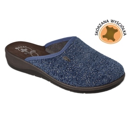 Dr.ORTO Befado naisten tossut nahkasisäkkeellä 133D001 laivastonsininen