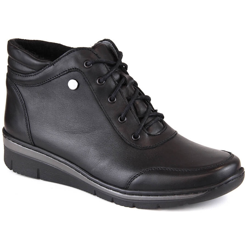 Mukavat, eristetyt naisten nahkasaappaat, mustat Helios 566