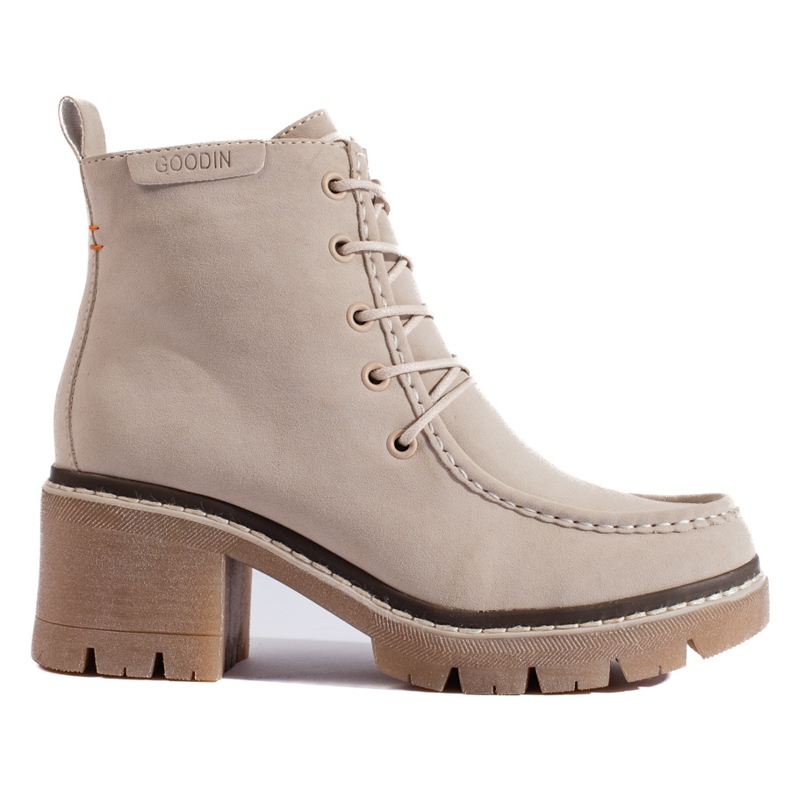 Goodin Shelovetin beigenväriset korkokengät nilkkurit