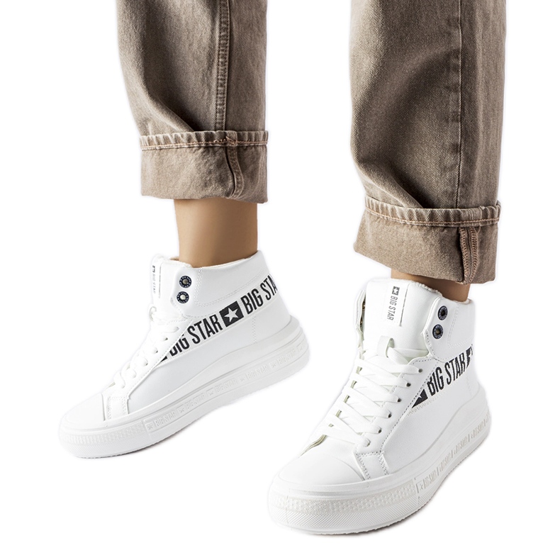 Valkoiset eristetyt tennarit Big Star MM274009 valkoinen