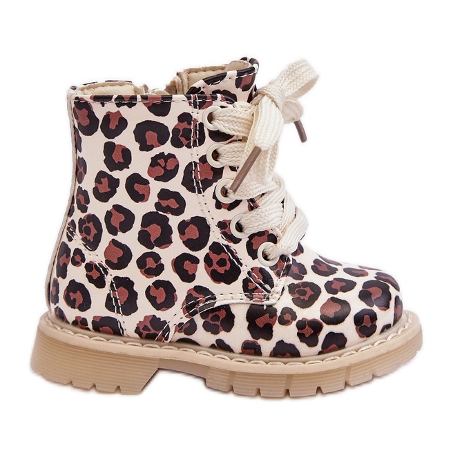 Eristetyt lasten nilkkurit vetoketjulla, beige ja ruskea Dolida