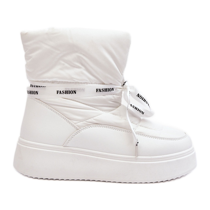 PS1 Naisten lumisaappaat koristeellisilla nauhoilla, valkoinen Siracna