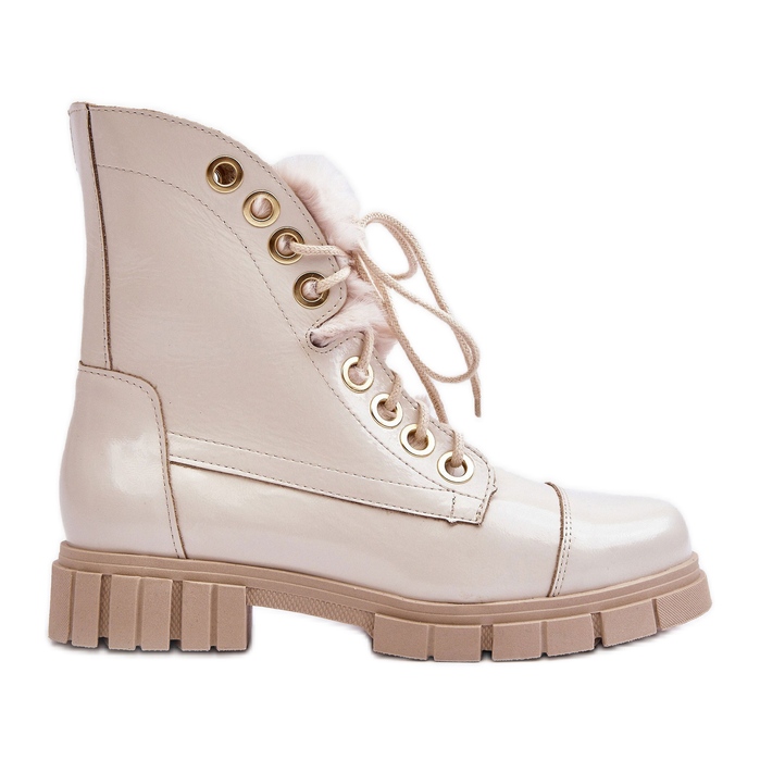 Lewski Shoes Naisten nahkasaappaat, joissa turkis, vaalea beige Lewski 3296